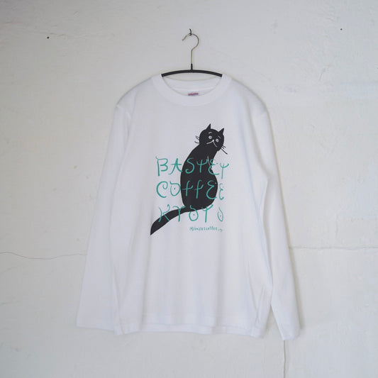 長袖ネコTシャツ(白:オチョ)