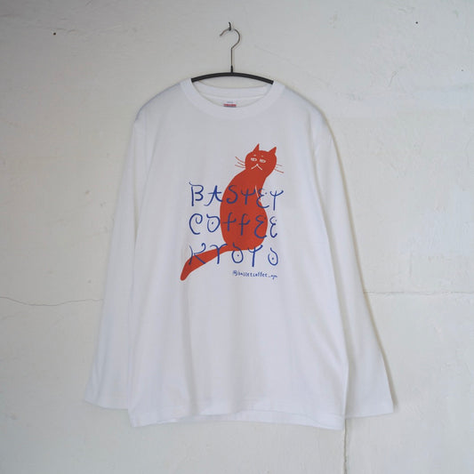 長袖ネコTシャツ(白:ペペ)