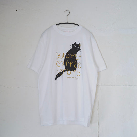 半袖ネコTシャツ(白:バステト)