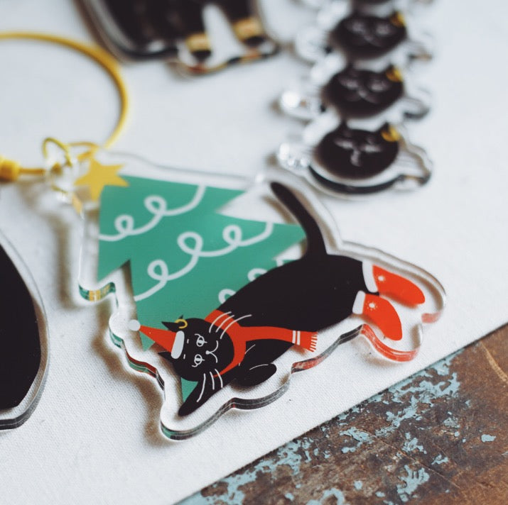 11/10までNO.2952☆ぐで猫 クリスマス ハンドメイドキーホルダー ネコのアクリルキーホルダー – BASTET COFFEE