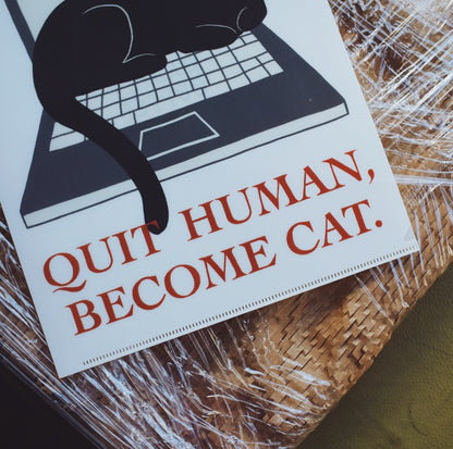 仕事を邪魔するネコのクリアファイル